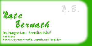 mate bernath business card
