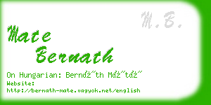 mate bernath business card